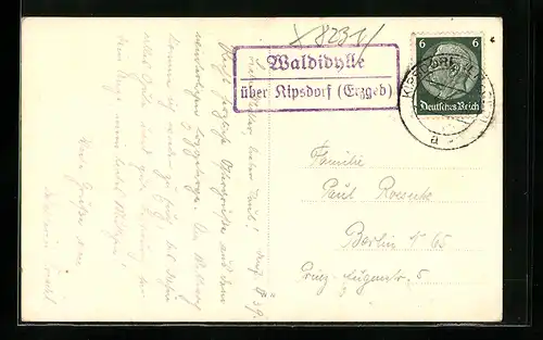 AK Landpoststempel Ripsdorf /Erzgeb.