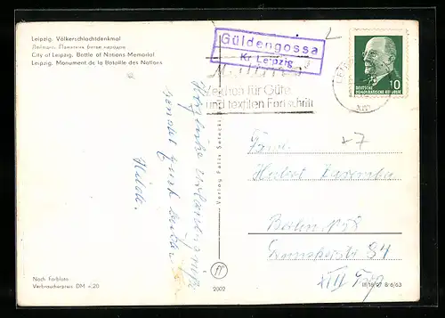 AK Landpoststempel Güldengossa, Kreis Leipzig