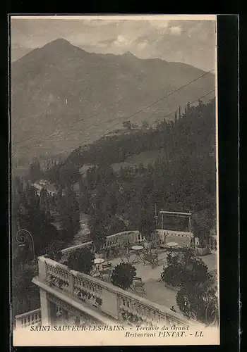 AK Saint-Sauveur-les-Bains, Terrasse du Grand Hotel-Restaurant Pintat
