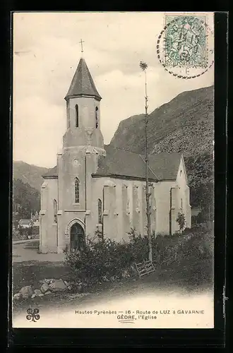 AK Gedre, Route de Luz a Gavarnie, L'Eglise