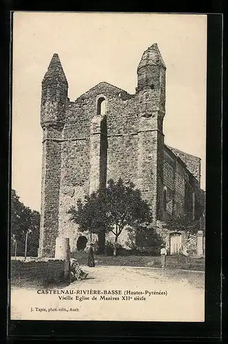 AK Castelnau-Rivière-Basse, Vieille Eglise de Mazères XII siècle