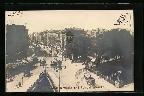 AK Berlin-Tiergarten, Potsdamerstrasse und Potsdamerbrücke