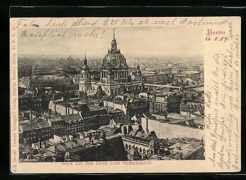 AK Berlin, Blick auf den Dom vom Rathausturm