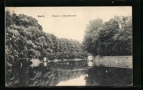 AK Berlin-Tiergarten, Kanal u. Lützowbrücke