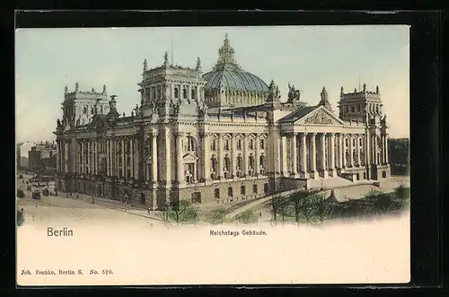 AK Berlin-Tiergarten, Blick auf das Reichstags Gebäude