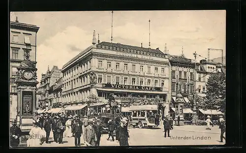 AK Berlin, Unter den Linden, Victoria Cafe