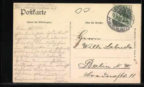 AK Berlin-Grunewald, Partie beim Jagdschloss