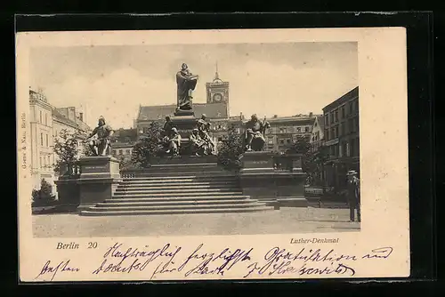 AK Berlin, Luther-Denkmal, Neuer Markt