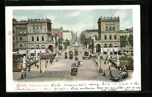 AK Berlin-Kreuzberg, Stadtverkehr am Halleschen Tor