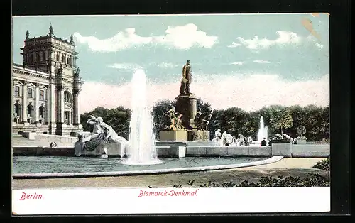 AK Berlin, Bismarck-Denkmal am Reichstag