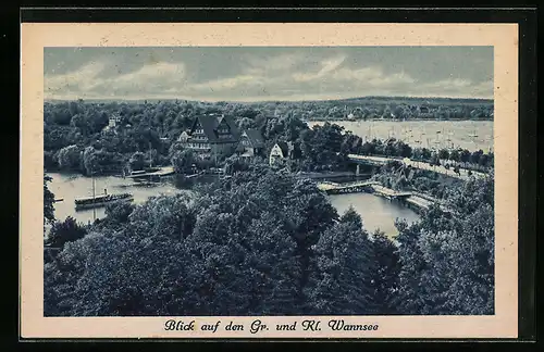 AK Berlin-Wannsee, Blick auf den Grossen und Kleinen Wannsee