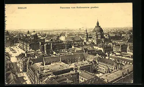 AK Berlin, Panorama vom Rathausturm gesehen