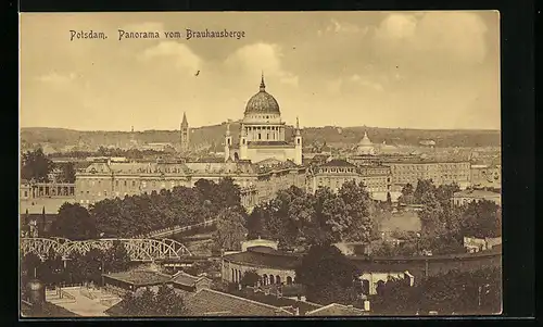 AK Potsdam, Panorama vom Brauhausberge