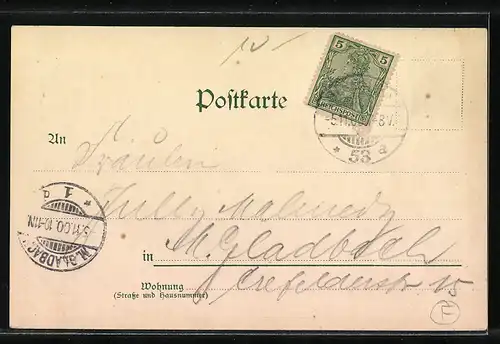 Lithographie Berlin, Partie am Palais Kaiser Wilhelm I mit historischem Eckfenster