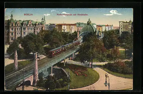 AK Berlin-Schöneberg, Nollendorfplatz mit Hochbahn