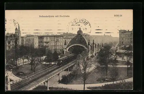 AK Berlin-Schöneberg, Nollendorfplatz mit U-Bahn aus der Vogelschau