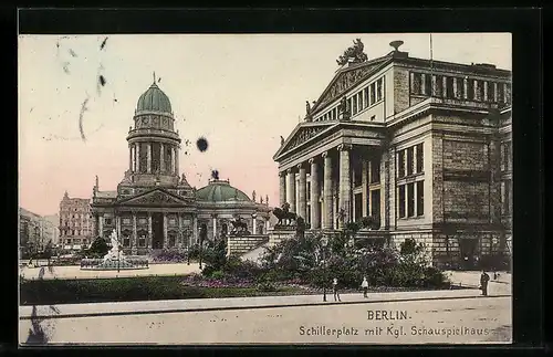 AK Berlin, Schillerplatz mit Kgl. Schauspielhaus