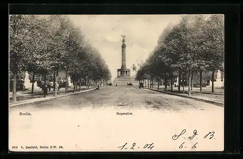 AK Berlin, Siegessäule mit Siegesallee