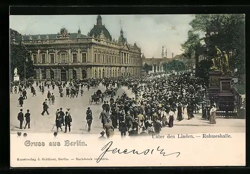 AK Berlin, Unter den Linden, Ruhmeshalle