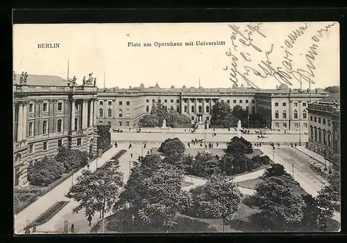 AK Berlin, Platz am Opernhaus mit Universität