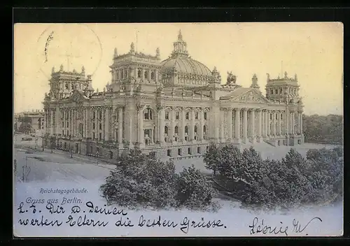 AK Berlin-Tiergarten, Ansicht Reichstagsgebäude