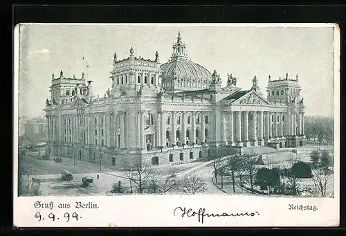 AK Berlin-Tiergarten, Ansicht vom Reichstag