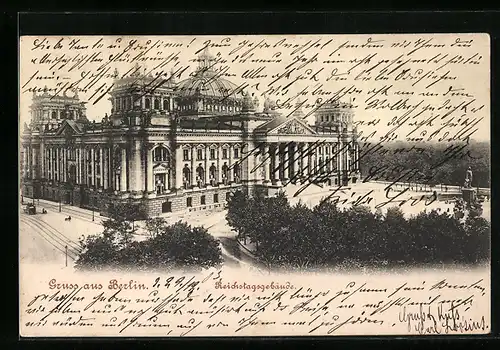 AK Berlin-Tiergarten, Partie vom Reichstagsgebäude