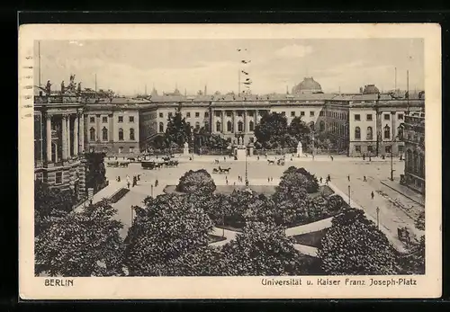 AK Berlin, Universität und Kaiser Franz Josef-Platz