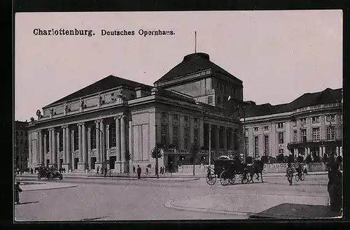 AK Berlin-Charlottenburg, Deutsches Opernhaus mit Strasse