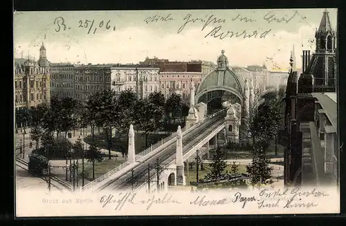 AK Berlin-Schöneberg, Hochbahnhof der U-Bahn am Nollendorfplatz