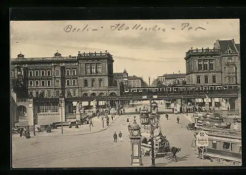 AK Berlin-Kreuzberg, Hochbahnhof Hallesches Tor