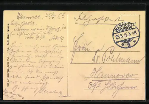 AK Berlin-Wannsee, Partie am Wannsee