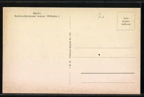 AK Berlin, Nationaldenkmal Kaiser Wilhelm I.