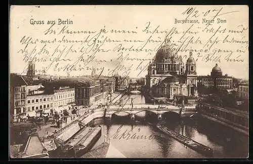 AK Berlin, Neuer Dom mit Burgstrasse