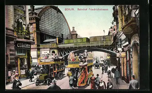 AK Berlin, Bahnhof Friedrichstrasse mit Geschäften