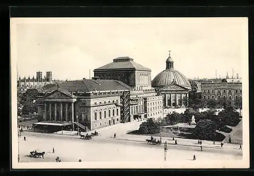 AK Berlin, Blick zum Opernhaus und der Hedwigskirche