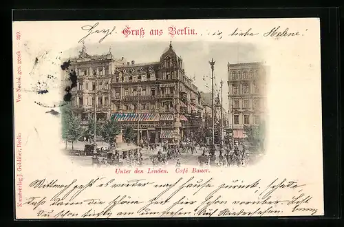 AK Berlin, Cafe Bauer, Unter den Linden