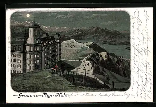 Lithographie Rigi-Kulm, Hotel