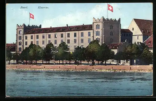 AK Basel, Kaserne, vom Wasser gesehen