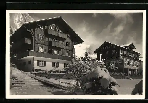 AK Adelboden, Hotel Alpenrose im Schnee