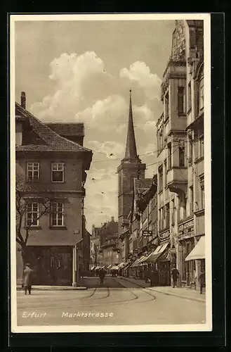 AK Erfurt, Marktstrasse mit Geschäften