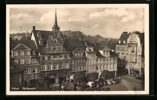 AK Erfurt, Fischmarkt mit Geschäften