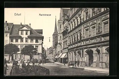 AK Erfurt, Marktstrasse mit Geschäften