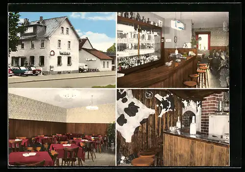 AK Neu-Anspach /Taunus, Restaurant Taunusstube, Bahnhofstrasse 97, Innenansichten