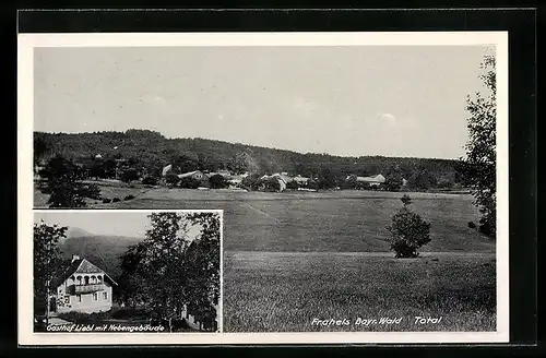 AK Frahels / Bayr. Wald, Gasthaus Liebl mit Nebengebäude, Totalansicht