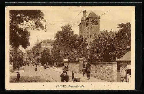 AK Erfurt, Blick in die Bahnhofstrasse