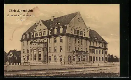 AK Erfurt, Christianenheim, Eisenbahn-Töchterhorts, Hausansicht