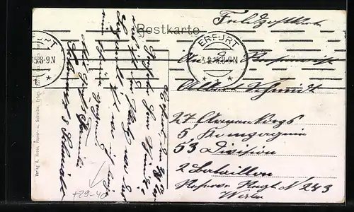 Goldfenster-AK Erfurt, Leipziger Platz