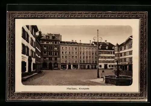 AK Herisau, Partie auf dem Kirchplatz