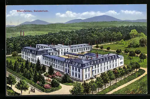 AK Rheinfelden, Sanatorium aus der Vogelschau